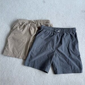 Set of 2 Tommy Bahama Boys' Elastic Waist Shorts - Gray & Tan